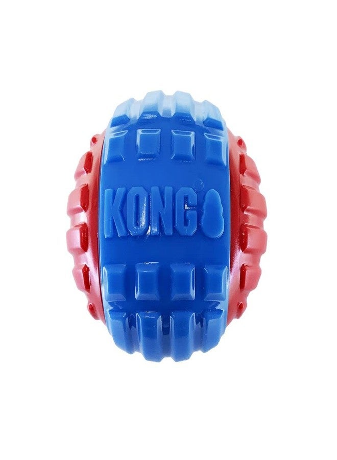 KONG CoreStrength Rattlez Ball Dog Toy Blue/Red, Large - Image 1